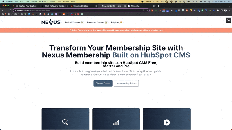 Nexus Membership Demo