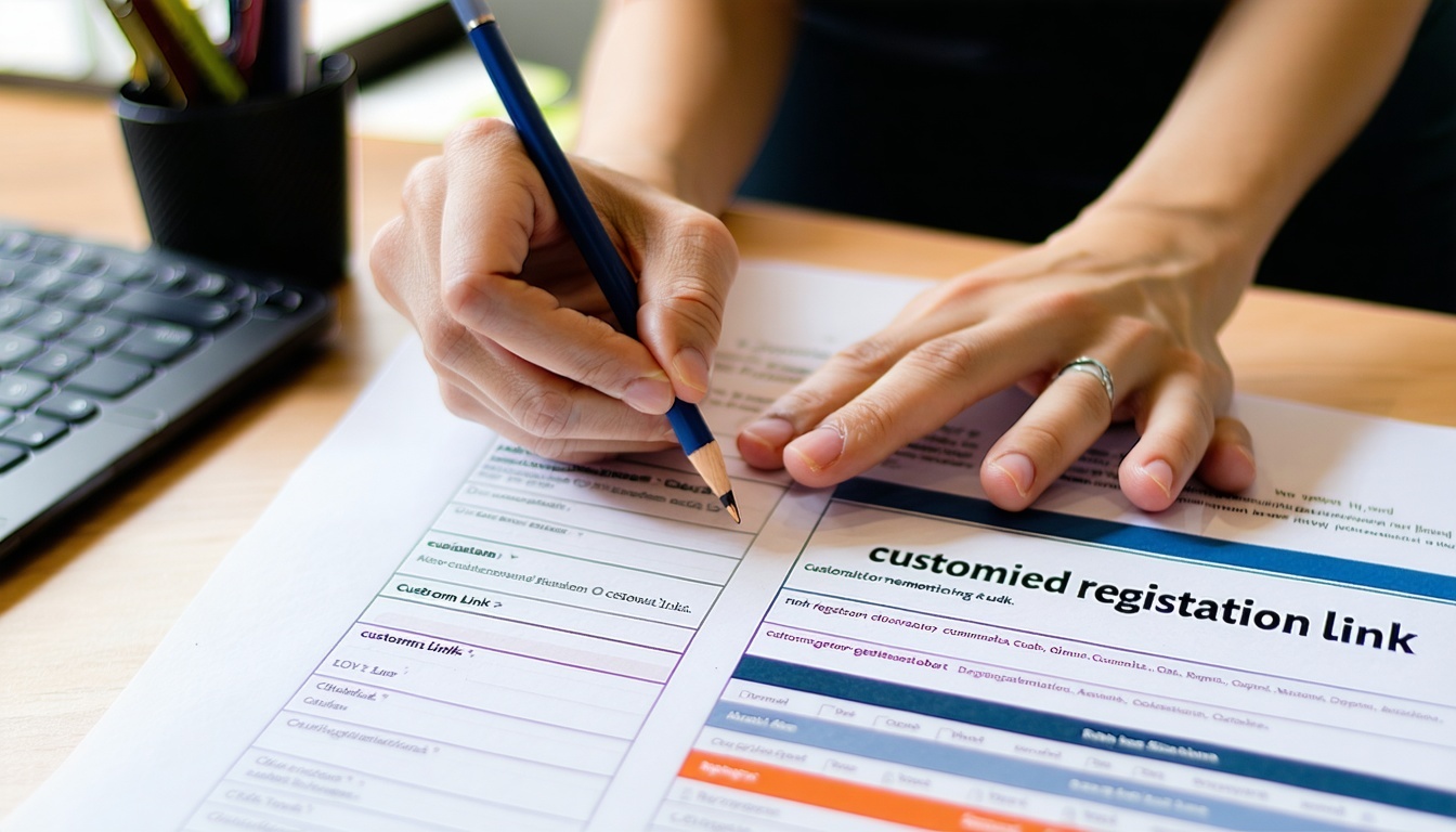 A marketer creating customised registration links